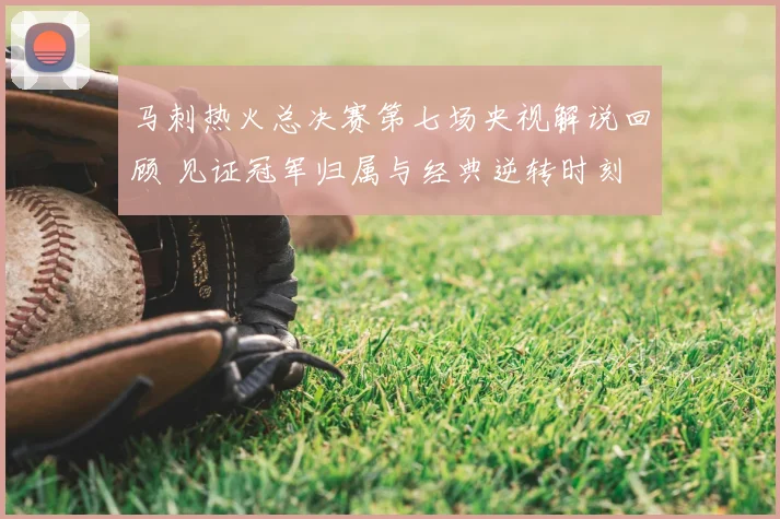 马刺热火总决赛第七场央视解说回顾 见证冠军归属与经典逆转时刻